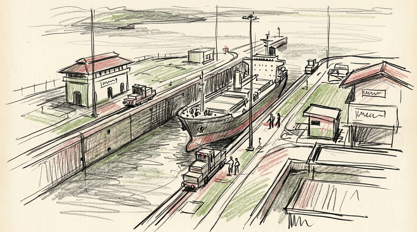 Illustration zu: Panama-Kanal schränkt Durchfahrten wegen Wassermangels erneut ein