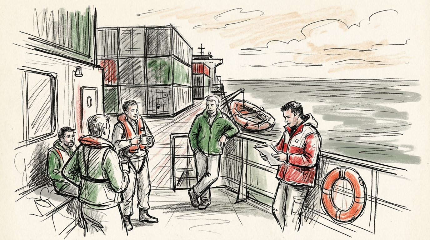 Illustration zu: Nach Wal-Kollision im Pazifik: Containerschiff rettet vier Segler aus Rettungsinsel