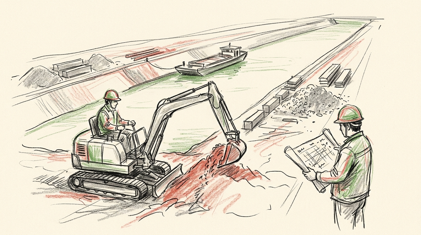 Illustration zu: Neue Wasserstraße in China: Pinglu-Kanal verbindet Südwestchina mit dem Meer