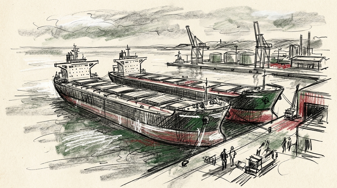 Illustration zu: Mitsui OSK Lines betreibt künftig Erztanker mit Drei-Stoff-Antrieb