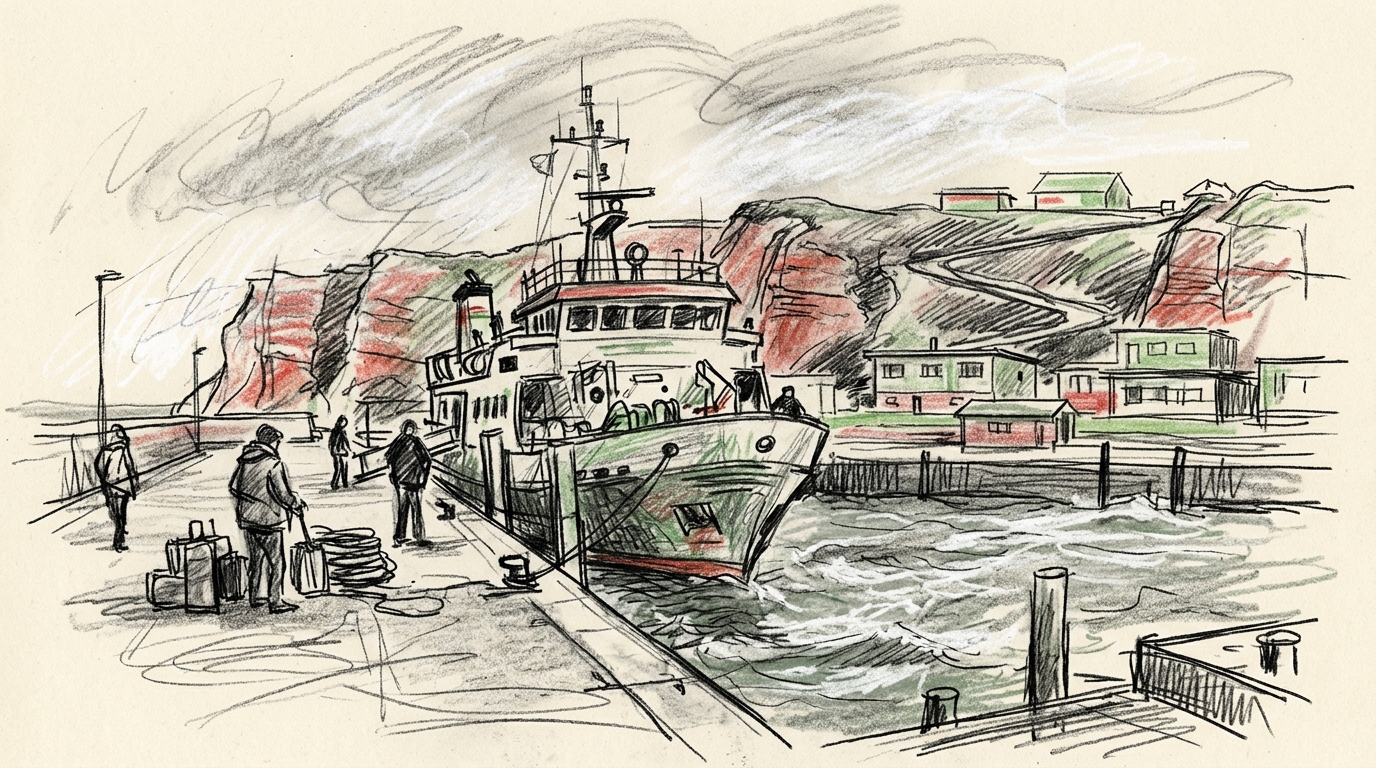 Illustration zu: Schiffsverkehr nach Helgoland läuft nach wetterbedingten Ausfällen wieder an