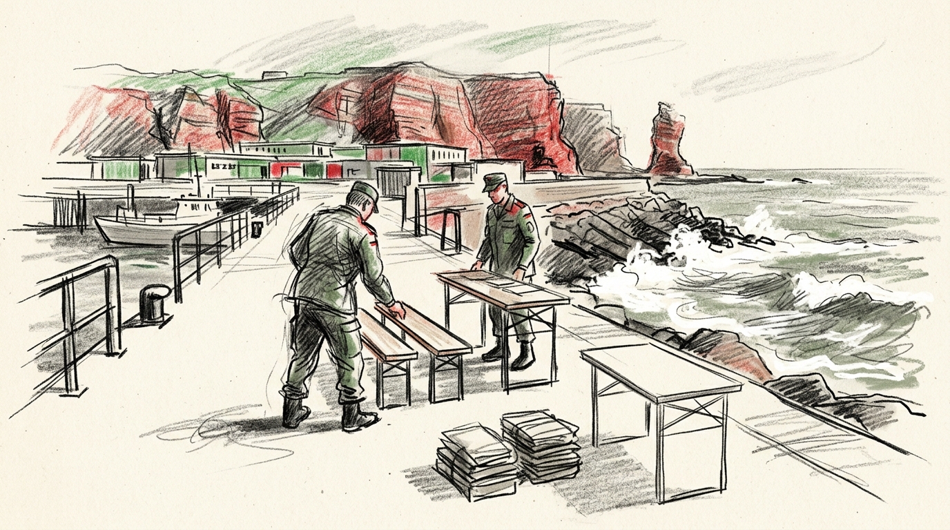 Illustration zu: Bundeswehr zeigt Präsenz: 36 Soldaten erhalten Feldwebelbriefe auf Helgoland
